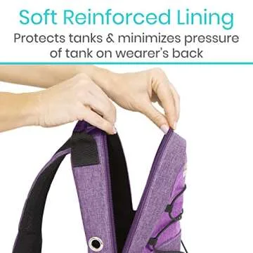 Vive Oxygen Tank Holder Bag - Portable Cylinder Backpack for Wheelchair & Walker - Adjustable Tank Carrying Accessories Bag for Shoulder, Rollator Walker, Scooter, Travel - Fits A, B, C, M2, ML6, M7