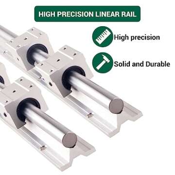 CHUANGNENG Linear Rail SBR20 1000mm 2PCS Fully Supported Linear Rail Shaft Rod with 4PCS SBR20UU Blocks Bearing for Automated Machines DIY CNC Routers Lathes Mills