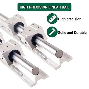 CHUANGNENG Linear Rail SBR20 1000mm 2PCS Fully Supported Linear Rail Shaft Rod with 4PCS SBR20UU Blocks Bearing for Automated Machines DIY CNC Routers Lathes Mills