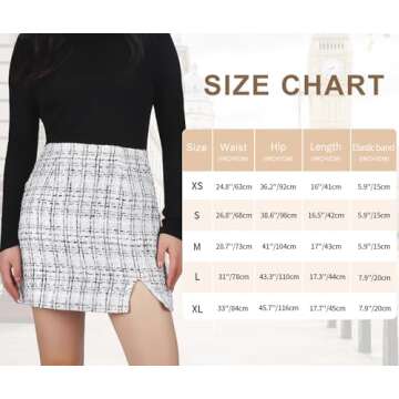 Ibeauti Women’s Stylish High Waist Plaid Mini Skirt with Side Split