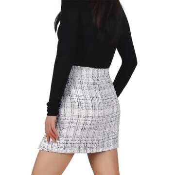 Ibeauti Women's Plaid High Waist Side Split Mini Skirt