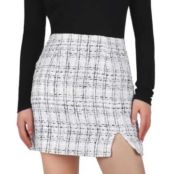 Ibeauti Women's Plaid High Waist Side Split Mini Skirt