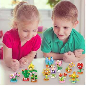 Aubrogo Party Favors - 12 Mini Flowers Building Blocks