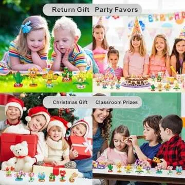 Aubrogo Party Favors - 12 Mini Flowers Building Blocks