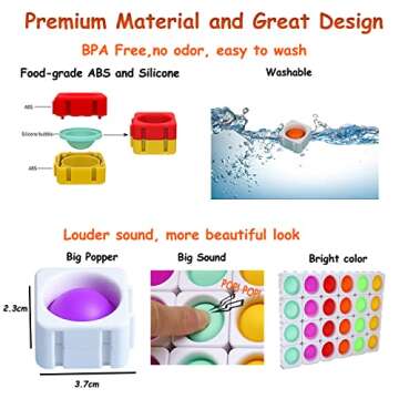 24 Pcs Fidget Blocks, Push Silicone Popper Fidget Sensory Toy, Infinity DIY Pop Building Blocks, Great Tool for Classroom (White)