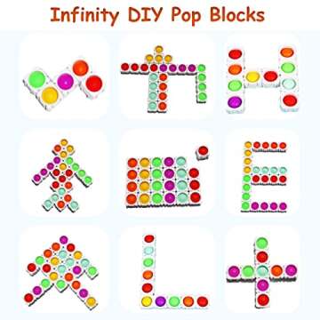 24 Pcs Fidget Blocks, Push Silicone Popper Fidget Sensory Toy, Infinity DIY Pop Building Blocks, Great Tool for Classroom (White)