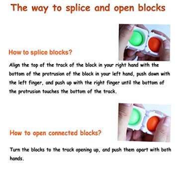 24 Pcs Fidget Blocks, Push Silicone Popper Fidget Sensory Toy, Infinity DIY Pop Building Blocks, Great Tool for Classroom (White)