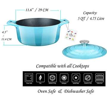 La Cuisine Enameled Cast Iron Dutch Oven with Lid