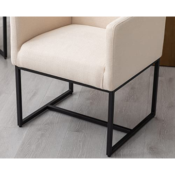 Elegant VESCASA Linen Dining Chairs Set of 2 with Arms