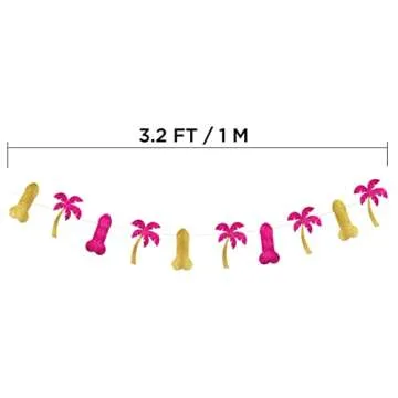 Tropical Bachelorette Party Glitter Banner – Luau- Hawaii - Aloha -Tropical - Tiki - Summer Themed Bachelorette Party Decoration, Favors & Supplies