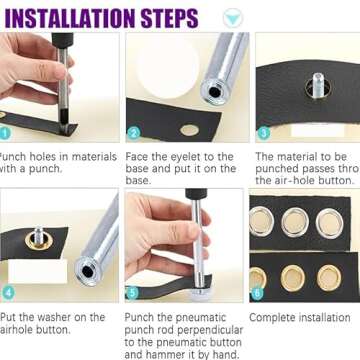 Pangda Grommet Kit with 100 Set Grommets (1/4 Inch)
