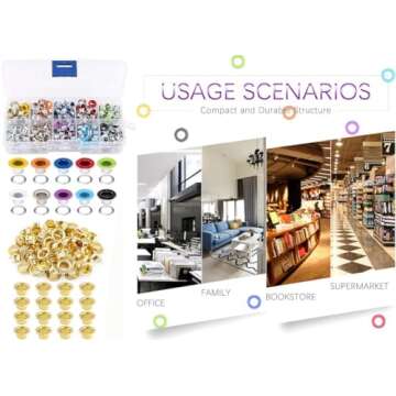 Pangda Grommet Kit with 100 Set Grommets (1/4 Inch)