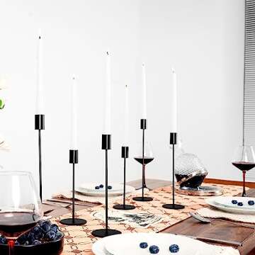 zeochyni Matte Black Candlestick Holders Set for Elegant Decor