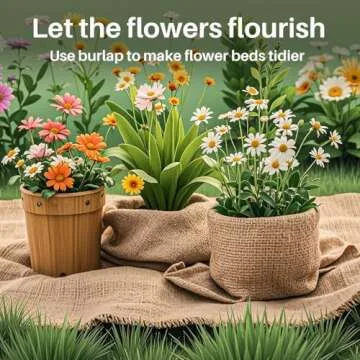 RAINFLOW Burlap Fabric Roll - Garden Burlap Fabric Roll 13 Feet x 19.7" Burlap Boho Wedding Decor Jute Outdoor Fabric Weed Barrier Burlap Tree Trunk Wrap Farmhouse Table Decor for Crafts Gardening