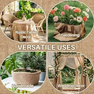 RAINFLOW Burlap Fabric Roll - Garden Burlap Fabric Roll 13 Feet x 19.7" Burlap Boho Wedding Decor Jute Outdoor Fabric Weed Barrier Burlap Tree Trunk Wrap Farmhouse Table Decor for Crafts Gardening