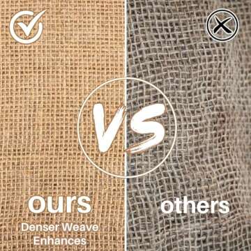 RAINFLOW Burlap Fabric Roll - Garden Burlap Fabric Roll 13 Feet x 19.7" Burlap Boho Wedding Decor Jute Outdoor Fabric Weed Barrier Burlap Tree Trunk Wrap Farmhouse Table Decor for Crafts Gardening