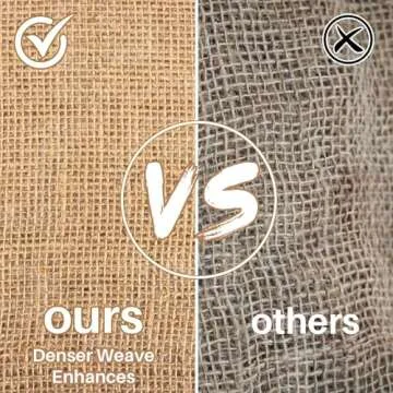 RAINFLOW Burlap Fabric Roll - Garden Burlap Fabric Roll 13 Feet x 19.7" Burlap Boho Wedding Decor Jute Outdoor Fabric Weed Barrier Burlap Tree Trunk Wrap Farmhouse Table Decor for Crafts Gardening