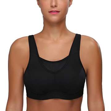 Wingslove Women's High Impact Wireless Sports Bra for Comfort