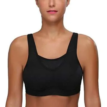 Wingslove Women's High Impact Wireless Sports Bra for Comfort