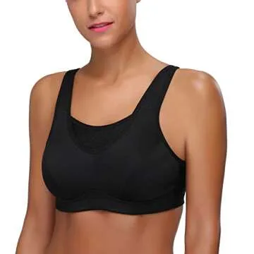 Wingslove Women's High Impact Wireless Sports Bra for Comfort