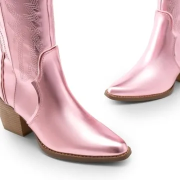 DREAM PAIRS Women's Cowboy Boots Comfortable Stylish Design