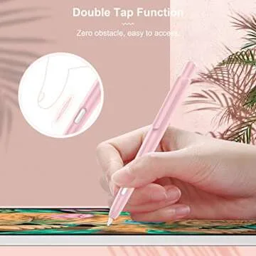 MoKo Holder Case Compatible with Apple Pencil 2nd Generation, Retractable Protective Apple Pencil Cover with Sturdy Clip, Hard PC Apple Pencil Case, Support Double-Tap,Light Pink