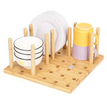 E-ROOM TREND Peg Board Drawer Organizer for Kitchen | Kitchen Drawer Organizers for Dishes Plates Bo...