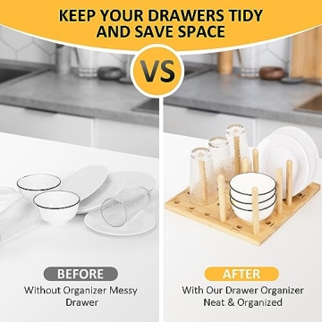 E-ROOM TREND Peg Board Drawer Organizer for Kitchen