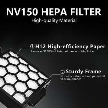 Improvedhand Filter replacement for Shark Navigator Zero-M Self-Cleaning Brushroll Pet Pro Upright V...