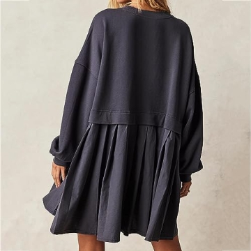 Lenago Sweatshirt Dress Women Oversized Cozy Casual Style