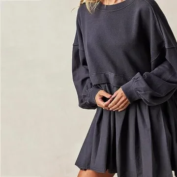 Lenago Sweatshirt Dress Women Oversized Cozy Casual Style