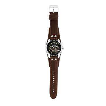 Fossil Men's Chronograph Watch in Durable Leather and Steel