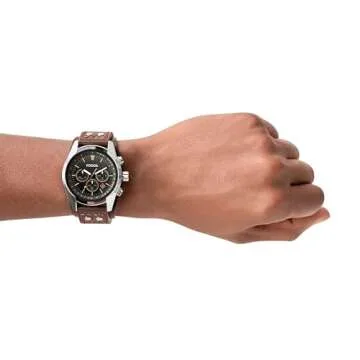 Fossil Men's Chronograph Watch in Durable Leather and Steel