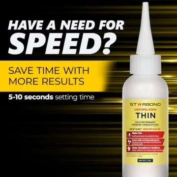 Starbond Foam Safe Thin Super Glue, No White Residue, Hypoallergenic Premium Cyanoacrylate CA Glue, for 3D Printing, Hobby Models, Woodturning, Woodworking, 2oz (56g)