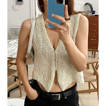 Stylish Women Y2K Crochet Knit Tank Vest for Any Occasion