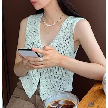 Stylish Women Y2K Crochet Knit Tank Vest for Any Occasion