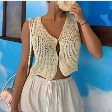 Stylish Women Y2K Crochet Knit Tank Vest for Any Occasion