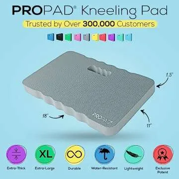 Thick Kneeling Pad, Garden Kneeler for Gardening, Bath Kneeler for Baby Bath, Kneeling Mat for Exercise & Yoga, Knee Pad for Work, Floor Foam Pad, Extra Large (XL) 18 x 11 x 1.5 Inches, Gray