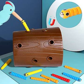 Lewo Magnetic Toddler Toys 3-5 Woodpecker Catching and Feeding Game Fine Motor Skills Toys Preschool Educational Learning Toys for Kids Toddlers Boys Girls