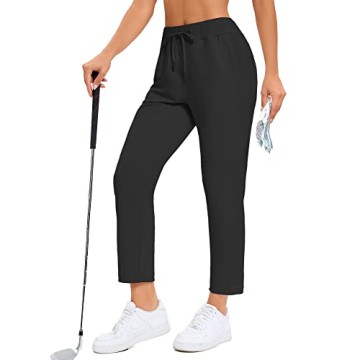 G4Free Golf Pants for Women 7/8 Stretch Travel Ankle Pants Pull on Lounge Casual Pants with Pockets ...
