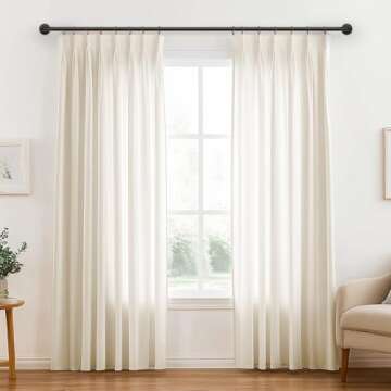 1 Inch Heavy Duty Blackout Curtain Rods - 48-86 Inch, Black