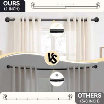 Durable Adjustable Blackout Curtain Rods for All Windows
