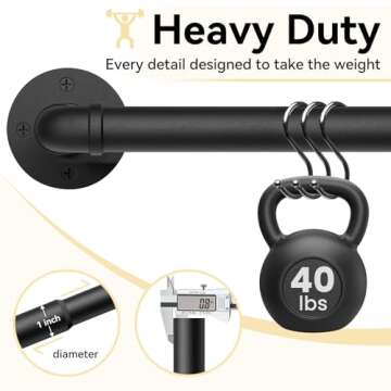 Durable Adjustable Blackout Curtain Rods for All Windows