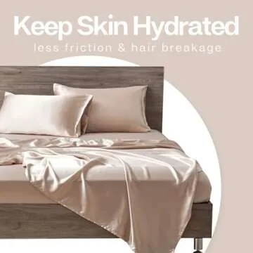 MR&HM Satin Pillowcase for Hair and Skin, Silk Satin Pillowcase 2 Pack, Queen Size Pillow Cases Set of 2, Silky Pillow Cover with Envelope Closure (20x30, Champagne)