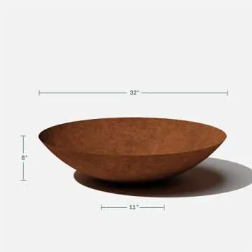 Veradek Corten Steel Round Bowl Planter, 8-Inch Height by 32-Inch Diameter, Rust (RBV32RS)