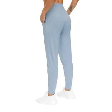 THE GYM PEOPLE Women's Joggers Pants Lightweight Athletic Leggings Tapered Lounge Pants for Workout, Yoga, Running (Small, Denim Blue)