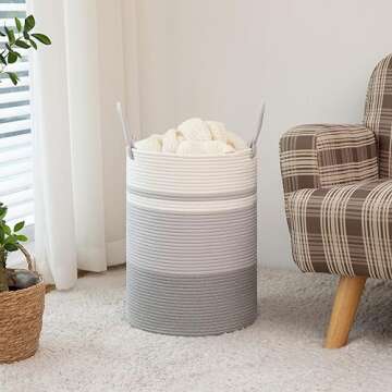 SIXDOVE Laundry Basket, Laundry Hamper, Baby Nursery Hamper, Foldable Laundry Hamper with Handles, S...