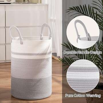 SIXDOVE Laundry Basket, Laundry Hamper, Baby Nursery Hamper, Foldable Laundry Hamper with Handles, Storage Blanket Clothes Toys in Bedroom, Living Room-13.8 "L * 19.7 "H-Gradient Grey