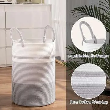 SIXDOVE Laundry Basket, Laundry Hamper, Baby Nursery Hamper, Foldable Laundry Hamper with Handles, Storage Blanket Clothes Toys in Bedroom, Living Room-13.8 "L * 19.7 "H-Gradient Grey