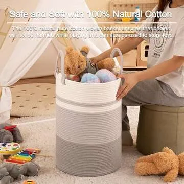 SIXDOVE Laundry Basket, Laundry Hamper, Baby Nursery Hamper, Foldable Laundry Hamper with Handles, Storage Blanket Clothes Toys in Bedroom, Living Room-13.8 "L * 19.7 "H-Gradient Grey